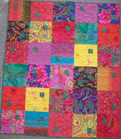 Tic Tac Modern Quilt in Kaffe Fassett